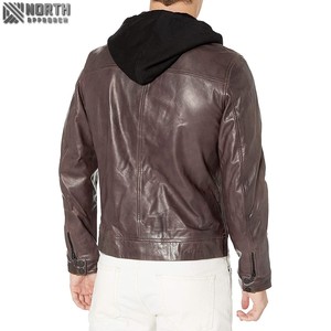 Ventes directes d'usine Vestes en cuir pour hommes Veste en cuir véritable pour hommes à la mode Veste en faux cuir - Product Image 4