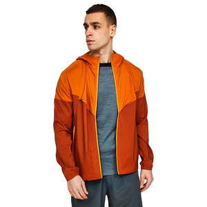 Vestes coupe-vent zippées légères pour hommes Arrivée la plus exigeante Panneaux de couleurs contrastées Tissu en toile imperméable pour l'extérieur - Product Image 1