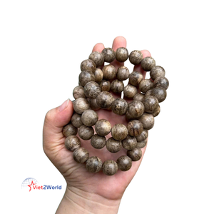 Pulsera de Rosario de madera de agar Natural de estilo étnico vietnamita, cuentas de madera budista moteadas de tigre sumergible para hombre - Product Image 6