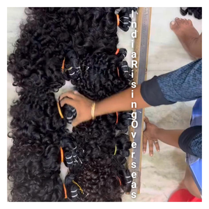 Cheveux naturels bouclés et épais à double étirage du fabricant indien et vente en gros directe depuis l'usine extensions au prix le plus bas - Product Image 5