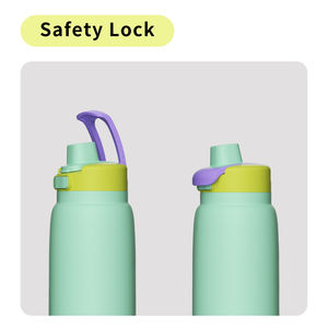 Bouteille d'eau isotherme en acier inoxydable de 27 oz, anti-fuite, avec revêtement poudré, isolation sous vide, paille intégrée et poignée dissimulée, idéale pour la gym et la randonnée - Product Image 3