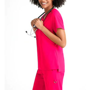 Venta caliente Enfermera de las mujeres Scrubs Hospital Uniformes médicos Set Antiarrugas Lavable Soft Top Jogger Enfermería Scrubs - Product Image 3
