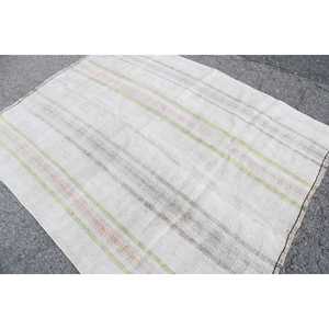 Alfombra Turca, Alfombra Vintage de 5.3x6.8 pies, Alfombra Floral Blanca y Verde - Product Image 4