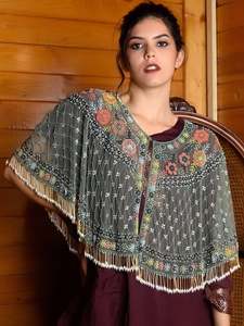 Victorian Burlesque hecho a mano recto fiesta capa 100% poliéster semilla cuentas bordado espectacular Vintage lentejuelas perlas - Product Image 3