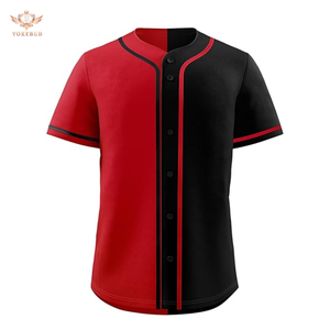 Camiseta de béisbol lisa al por mayor personalizada de calidad superior para mujeres, camisetas de béisbol con botones de Hip Hop personalizadas en blanco para adultos - Product Image 1