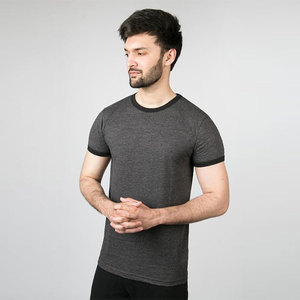 Chemises en polyester ajustées vierges personnalisées T-shirt de fitness à col rond à séchage rapide - Product Image 4