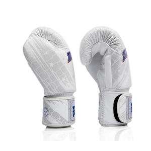 ถุงมือชกมวย Fairtex สีขาว โลโก้สั่งทำได้ หนังแท้ น้ำหนักเบา กันน้ำ แบบผูกเชือก สำหรับฝึกซ้อมและแข่งขัน MMA มวยไทย - Product Image 4