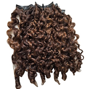 Cheveux humains vietnamiens Remy Loose Deep Wave Curly Bundle Cheveux humains Deep Wave Clip Tip Tape Ins Cheveux humains de gros sans colle HD - Product Image 1