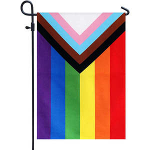 Paquete de 2 Banderas de Jardín Progress Pride - Banderas Pequeñas del Arcoíris LGBT de 12.5x18 Pulgadas, Bandera de la Comunidad Gay, Lésbica y Transgénero, Resistente a la Decoloración por Rayos UV - Product Image 5