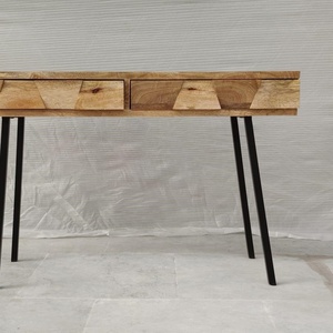 Table console en bois de manguier massif, style industriel moderne, meubles de chambre à coucher, salon, tiroirs de rangement, couleurs personnalisées disponibles - Product Image 4