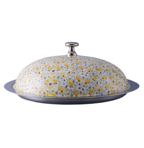 Plateau de service à motif martelé de forme ronde décorative moderne de qualité supérieure pour le désherbage de la cuisine à domicile et l'utilisation des fêtes - Product Image 6