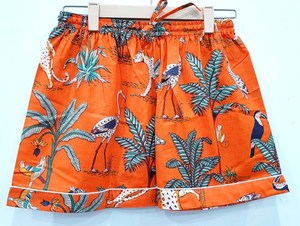 Ensemble pyjama en coton imprimé à la main couleur orange légère et ultra-douce robe de nuit pour femmes pantalon en coton - Product Image 4