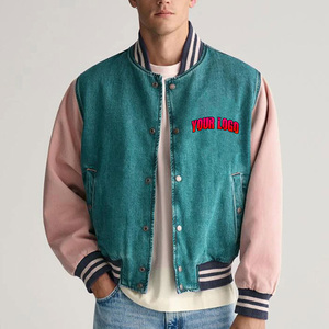 Veste de baseball varsity pour homme de haute qualité, fabriquée par un fabricant OEM, col montant, broderie personnalisée, manches en cuir, coupe-vent - Product Image 6