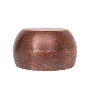 Tazón decorativo de latón redondo indio de vela martillada de cobre puro sólido hilado de metal - Product Image 4