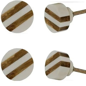 Bouton d'armoire au design unique Résine blanche et bois Tiroir rond Tiroir circulaire/ovale/carré/rectangle Poignée de meuble - Product Image 1