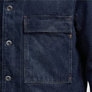 Chaqueta Vaquera Azul Marino para Hombre con Cuello Sherpa Negro, Cierre de Botones, Dos Bolsillos Grandes en el Pecho, Prenda Exterior Cálida, Casual y Elegante - Product Image 5