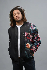 Chaqueta Bomber Unisex con Cierre, Diseño Moderno, Logotipo Personalizado, Estampado de Flores por Sublimación, Parches, Servicio OEM, Nuevo Diseño Letterman - Product Image 3