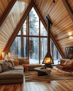 New <b>Triangle</b> Glass <b>Wood</b> Bungalow for Villa Kitchen Bathroom Hotel Living Room Bedroom Application - Product Image 5