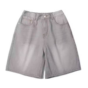 Short de sport en jean décontracté et respirant pour hommes Style de rue populaire personnalisé en gros Taille élastique Motif solide Design Coton - Product Image 1