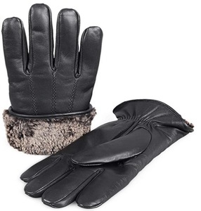 GAF Soft Sheepskin Wool Lined Black Genuine Women Winter Warm Driving Leather <b>Gloves</b> Other Sports Winter Bike <b>Gloves</b> for Men - Product Image 2