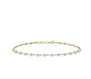 Bracelet tennis classique pour femme en or 18 carats plaqué or, avec diamant rond cultivé en laboratoire CVD, 1,18 ct, clarté D/VS, chaîne réglable - Product Image 5