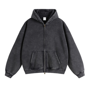 Sudadera con Capucha Personalizada para Hombre, Otoñal, Bordada, Extra Grande, Estilo Vintage, Lavada, 100% Algodón, Felpa Suave, con Bolsillos Tipo Canguro - Product Image 5