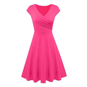 ชุดเดรสผ้าลินินผ้าฝ้ายไซส์ใหญ่สำหรับผู้หญิงชุดลำลองเสื้อยืดชุดเดรสสำหรับปาร์ตี้วันหยุดสำหรับผู้หญิง - Product Image 1