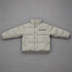 Chaqueta acolchada de algodón de diseño de moda hecha a medida, chaqueta de invierno ligera con cuello levantado de gran tamaño para hombre - Product Image 5