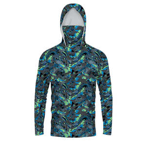 UPF 50 + personnalisé vente en gros à manches longues sublimé imprimé Uv Upf 50 séchage rapide Performance polyester chemises de pêche avec capuche - Product Image 5