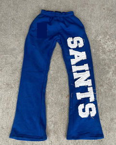 Pantalon de survêtement personnalisé léger pour hommes Pantalon ample droit baggy à rayures de haute qualité Délavage au soleil Délavé à l'acide Jambes larges - Product Image 1