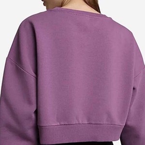 Femmes 2026 haut court solide décontracté Polyester coton éponge Anti-rétrécissement 300g doublé broderie hiver - Product Image 6