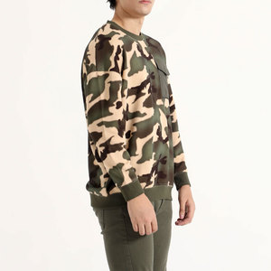 Sweat-shirts décontractés hiver 100% coton pour hommes coupe régulière coupe-vent coupe-vent imperméable en éponge française poche à col rond Service OEM - Product Image 3