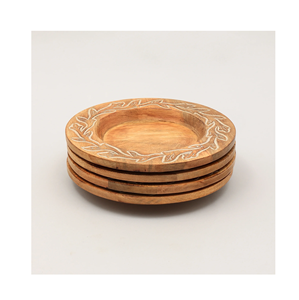 Plaque de chargeur en bois couleur 13 pouces taille en bois à motifs plaque de chargeur articles de décoration de Table 4 pièces vente chaude - Product Image 1