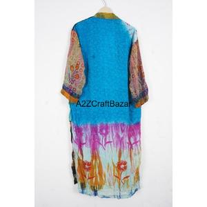 Kimono de Seda Vintage con Estampado Floral de Diseñador, Bata Informal de Verano, Ropa Interior, Camisón de Playa, Largo hasta el Suelo, Cómodo, Suave y Elegante - Product Image 5