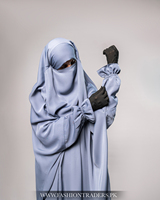 Vente en gros directe fabricant : Ensemble deux pièces Nida modeste, à manches à volants élastiques, à capuche, longueur ras du sol, respirant