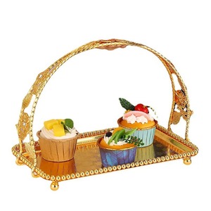 La plupart des ventes nouvelle arrivée tasse gâteau et plateau de chocolat en couleur dorée avec des poignées de concepteur conception fabuleuse cadeaux de pendaison de crémaillère - Product Image 1