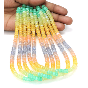 Cuentas Redondas Lisas de Piedra Lunar Arcoíris Natural, 6-9 mm, Cuentas Redondas Lisas de Piedra Lunar Arcoíris Multicolor, Calidad AAA - Product Image 5