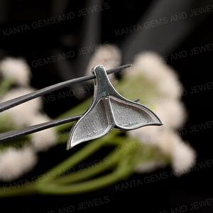Pendentif en argent sterling 925 plaqué or écologique en forme de queue de baleine, collier à pendentif en forme de queue de sirène, bijou souvenir/lait maternel - Product Image 3