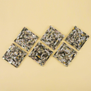 Hot trend wooden <b>coaster</b> with mother of pearl inlay best quality mosaic MOP <b>drink</b> <b>coasters</b> - Product Image 3