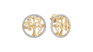 Élégant collier à pendentif arbre en forme de cœur en or 14 carats avec diamants naturels et en laboratoire pour ensembles de bijoux de mariage - Product Image 2