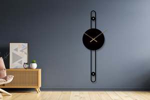 Long Unique <b>Wall</b> <b>Clock</b> Metal Large Long Decorative <b>Design</b> Modern <b>Wall</b> <b>Clock</b> <b>Wall</b> Watch Modern Metal Unique Home and Living - Product Image 5