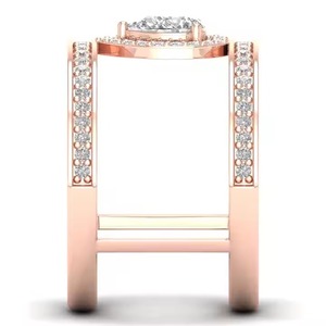 Anillo de compromiso de oro de 14 quilates con diseño personalizado, Diamante cultivado en laboratorio de corte brillante para mujer, joyería fina de alta calidad para mujer - Product Image 2