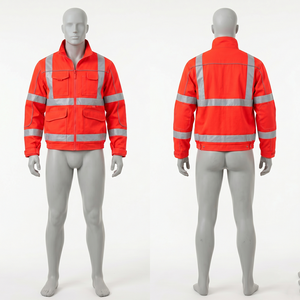 Safety Work <b>Jacket</b> 320 GSM Premium Polyester <b>Softshell</b> Orange Black Panel Design Reflective Custom Logo Embroidery Logo - Product Image 3