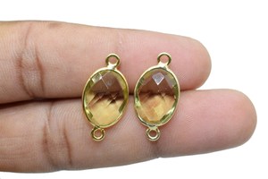 จี้เงินแท้ 925 ประดับด้วยพลอยเลมอนควอตซ์ทรงกลม ชุบทอง ดีไซน์ทันสมัย เหมาะสำหรับงานปาร์ตี้ - Product Image 4