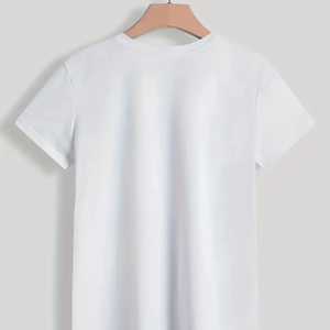 Camisetas de mujer personalizadas moda casual en blanco buena calidad cómodo promocional logotipo personalizado etiqueta tela transpirable joven - Product Image 2