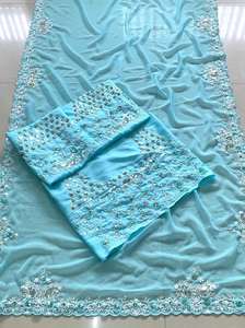 Parti traditionnel indien porter doux Georgette Saree Blouse ethnique meilleure vente tendance Designer en gros femmes de haute qualité - Product Image 4