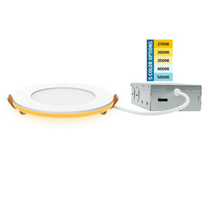 5cct có thể điều chỉnh 4inch 6 inch siêu mỏng <span class=keywords><strong>LED</strong></span> lõm tròn phẳng trần ánh sáng ETL 110-130V với vòng đêm - Product Image 1