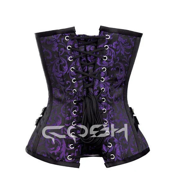 Purple and Black Brocade Silver Clasps Gothic Costume  display picture 3