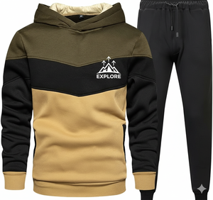 Chándal Deportivo Personalizado para Hombre con Capucha, 100% Algodón, Transpirable y Antibacteriano |   Conjunto Deportivo de Forro Polar para Invierno |   Logotipo Bordado - Product Image 1