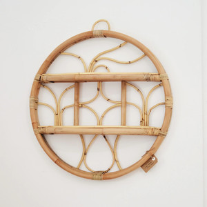 Étagères de rangement, prix de gros, marque privée, tailles personnalisables, fabriquées à la main au Vietnam, présentoir rond en rotin - Product Image 1